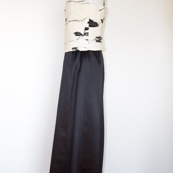 CARLISLE Top Skirt Set Black Ehite Print Dress Evening Cocktail Formal Sz 6 - Picture 5 of 6